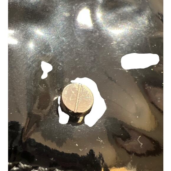 Vtg Tory Burch Perforated Logo Patent Tote Bag Purse Black Career Work Carry All - Picture 4 of 13